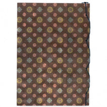 画像をギャラリービューアに読み込む, 御朱印帳 現代和綴 天平花鳥柄(黒/墨流し)